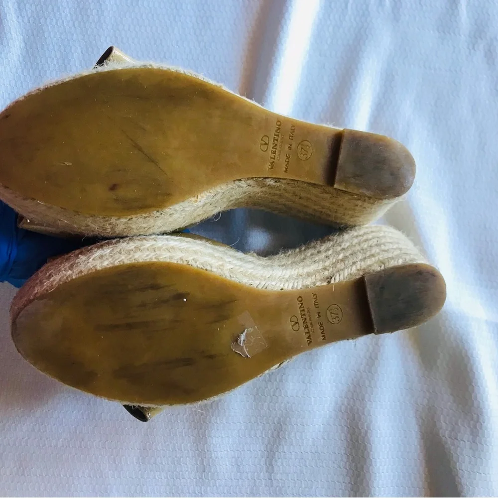 Valentino Yellow Wedge Sandals